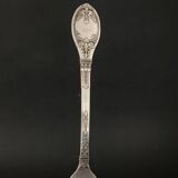 Paire de couverts en argent Gorini style Empire poinçon Minerve et monogramme riche décor