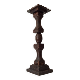 Vintage carved wooden pedestal ashtray