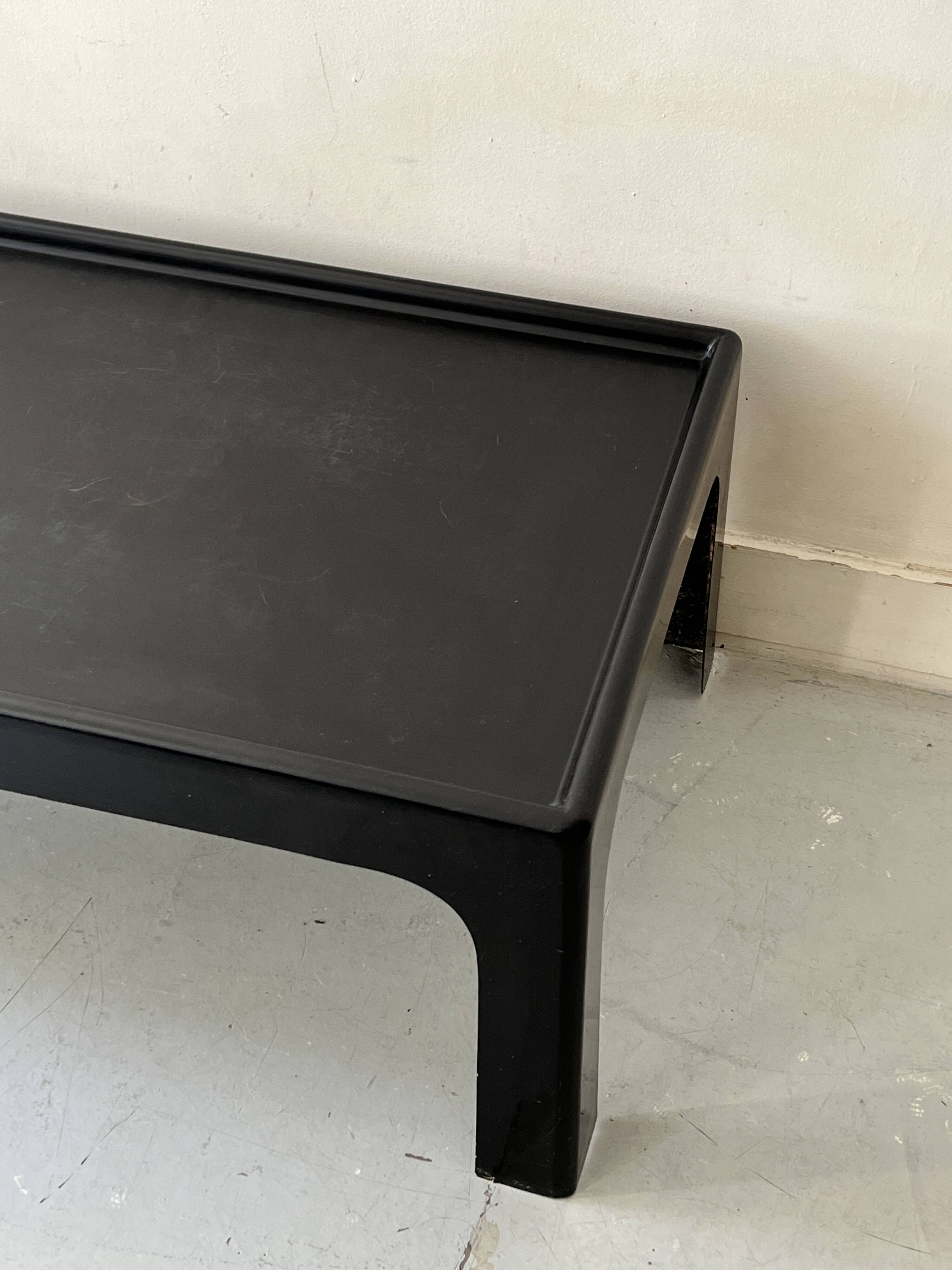 Space Age coffee table in black fiberglass, 1970s design