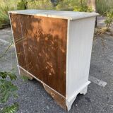 Commode en pin patiné blanc multi tiroirs