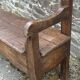 Banc de cheminée ancien en bois, fin XIXème s