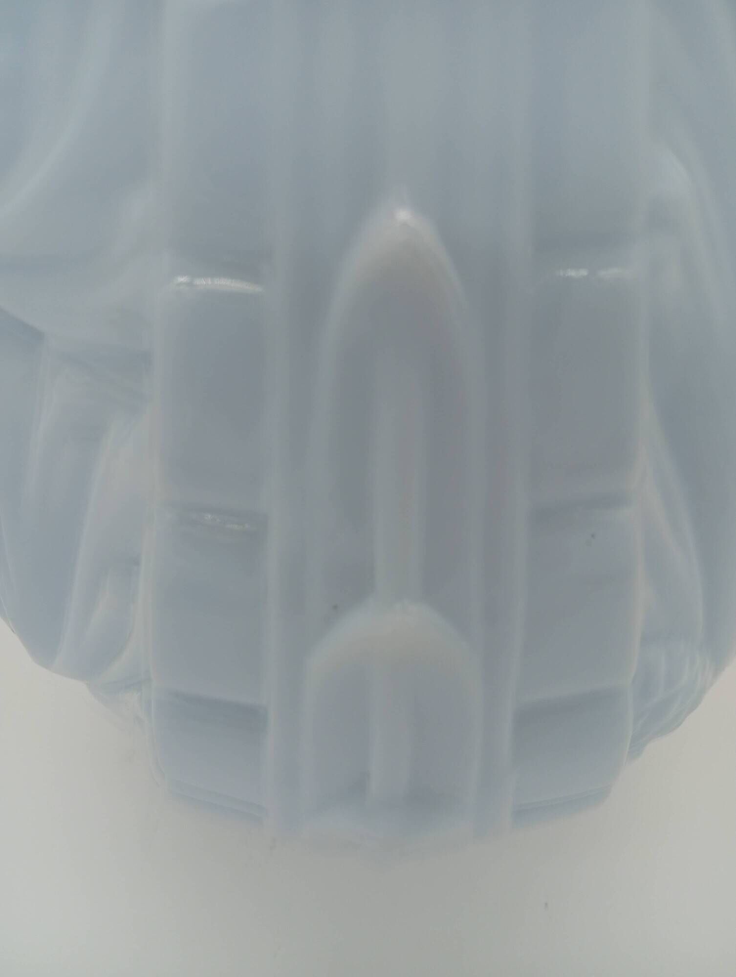 Art Deco Opaline Vase Blue Pastel Glass Pine Cone Decoration France 1930s