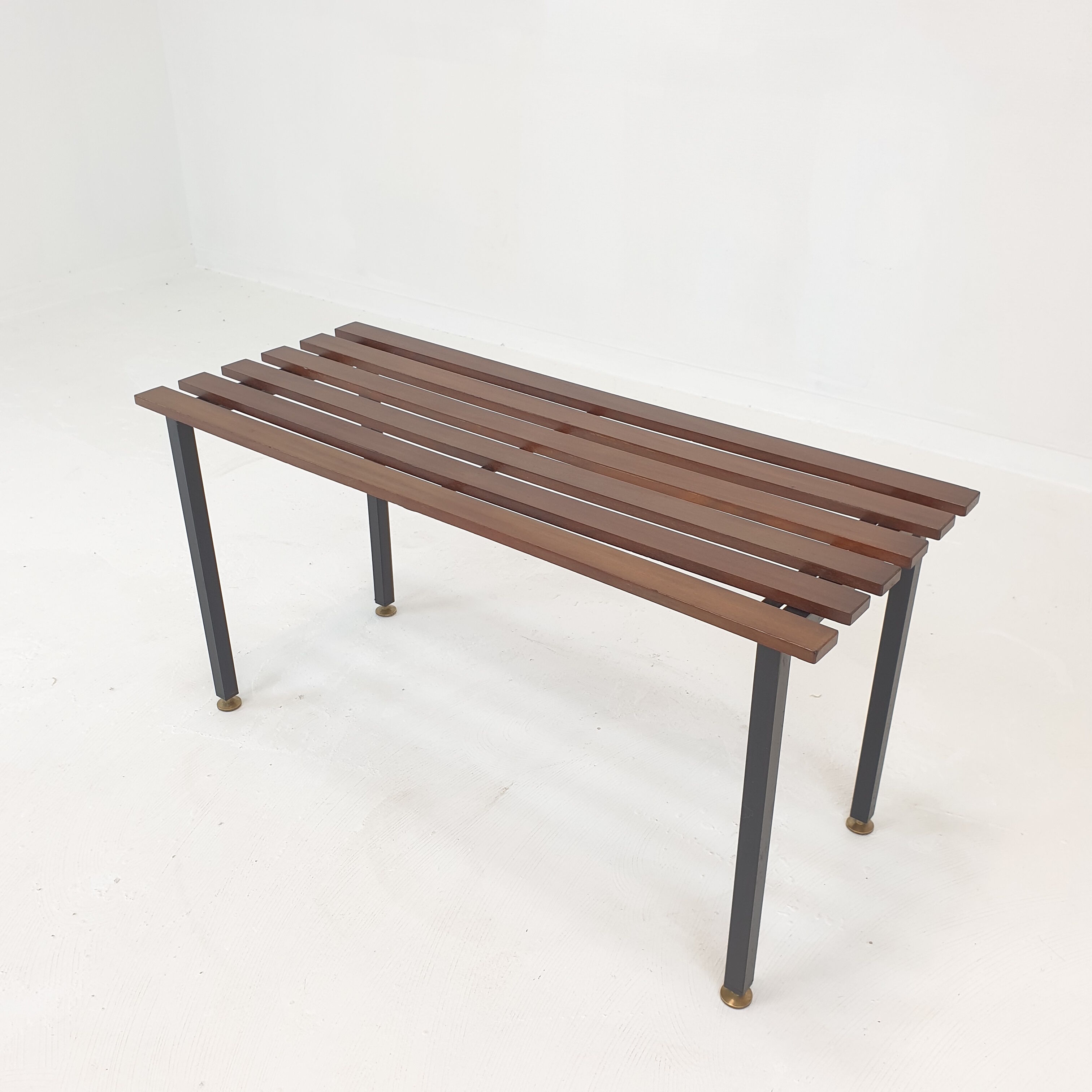 Bench in Teak with Brass Feet, Italy, 1950s