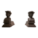 Pair of antique cast iron fire dogs Neo-Renaissance busts France late 19th century