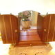 Art Deco extra furniture 1920/1940 to install or fix, wooden, central mirror, 2 doors, 1 drawer