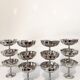 12 shiny high sorbet cups in stainless steel chrome