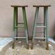 Pair of pine bistro stools