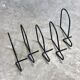 Set of 5 Vintage black wire metal Bookends, Minimalistic design