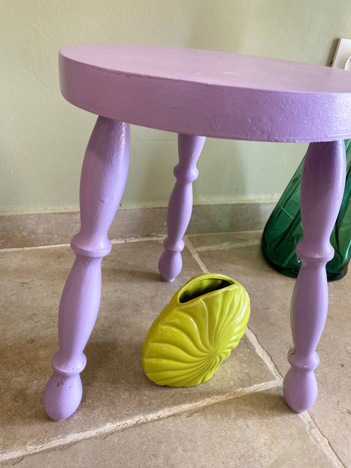 Lilac tripod stool