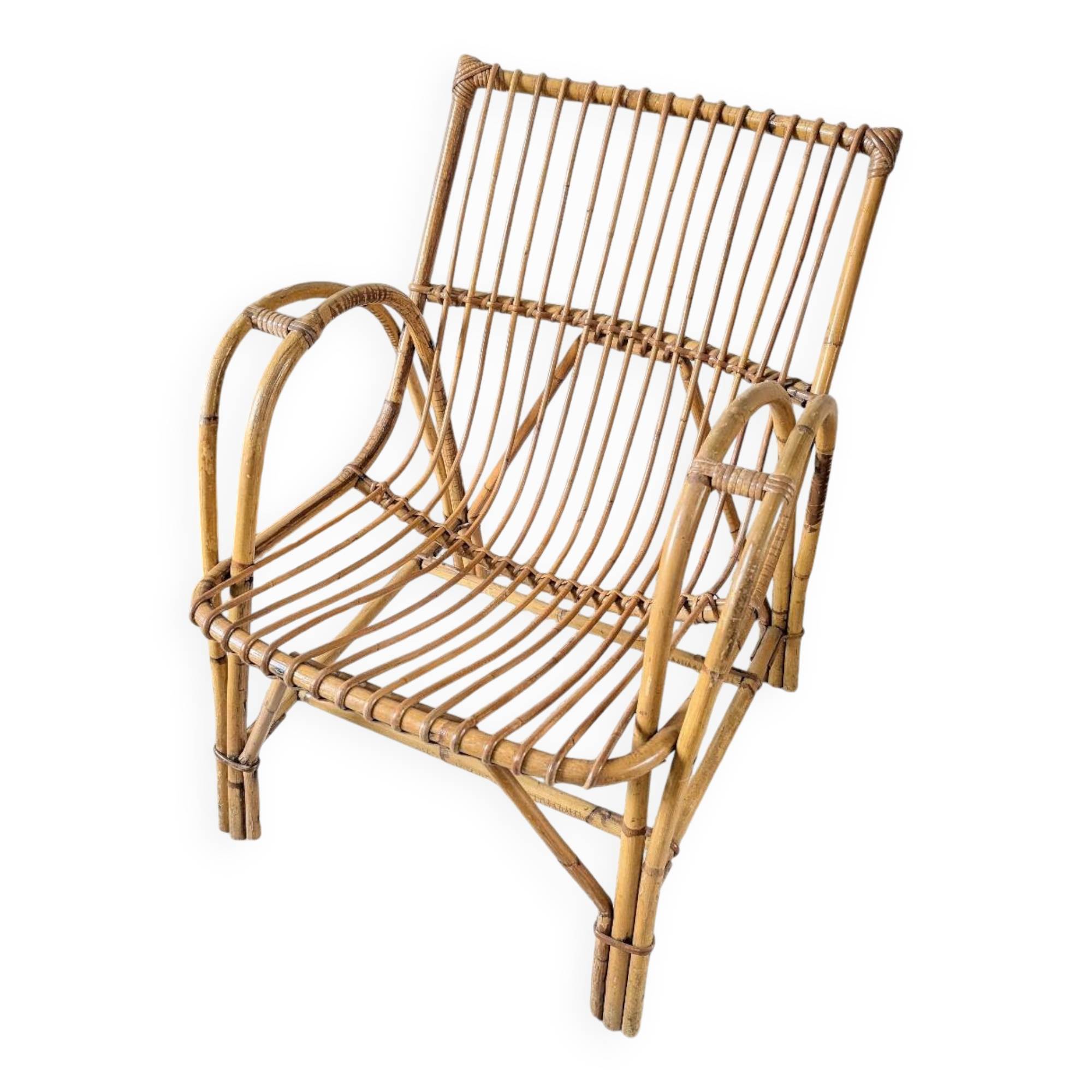 Vintage rattan armchair