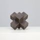 Handmade geometric wooden sculpture in cross form, 1970s – Brutalist constructivist abstraction