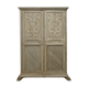 Jacobean Revival armoire, hand-carved, painted - 1840-1860