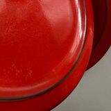 Set of 10 plates 1970 in red stoneware design Hertha Bengtson Thomas Rosenthal Scandinavian