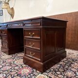 Classic English Desk with Green Leather