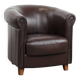English style round leather club chair in very good condition
