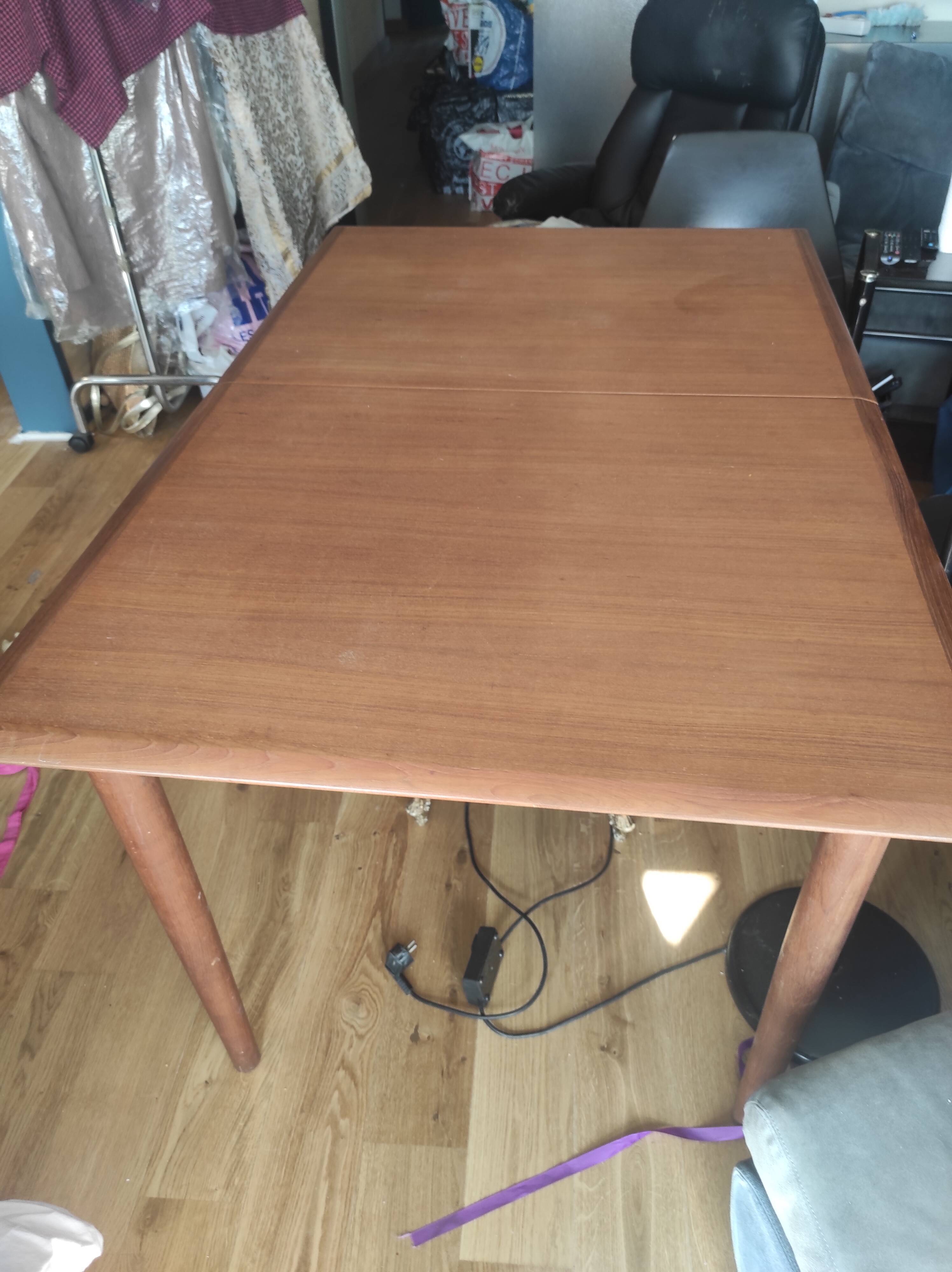 Solid teak table Roche Bobois