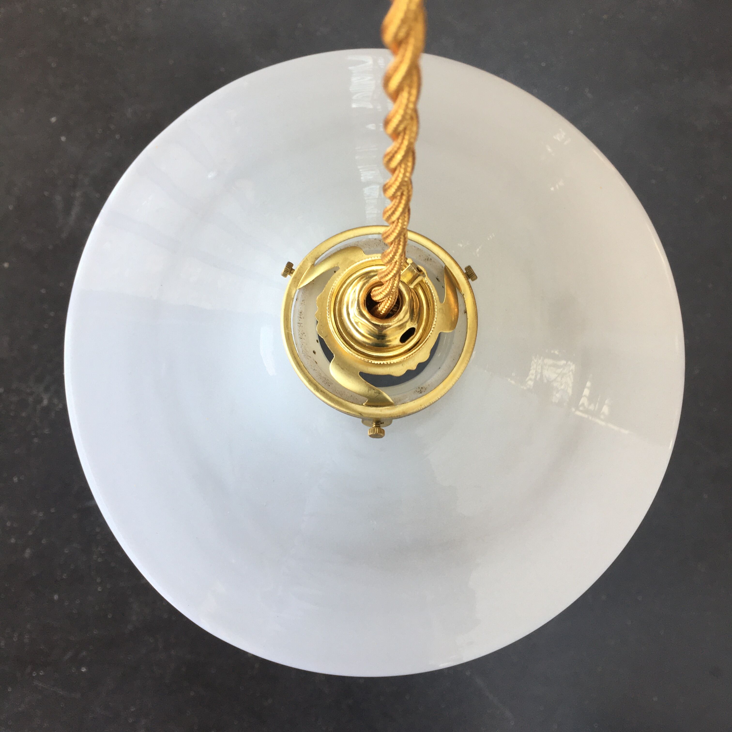 White opaline hanging lamp