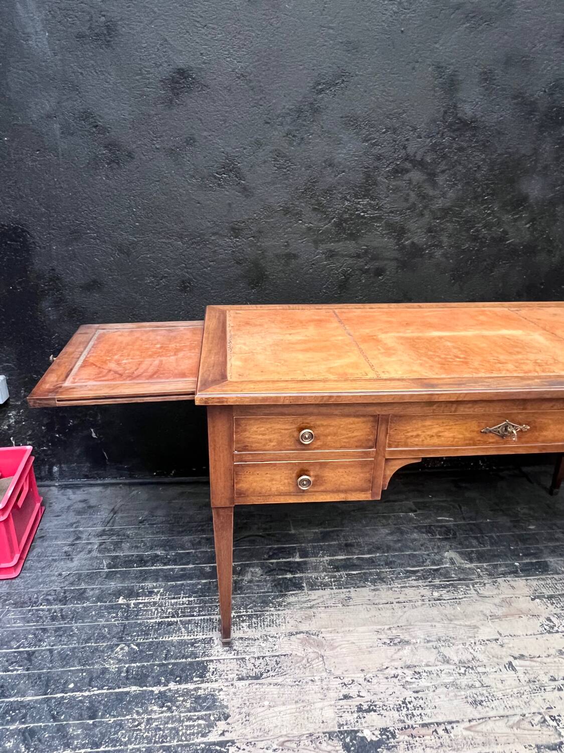 Antique walnut desk with pull-out drawers