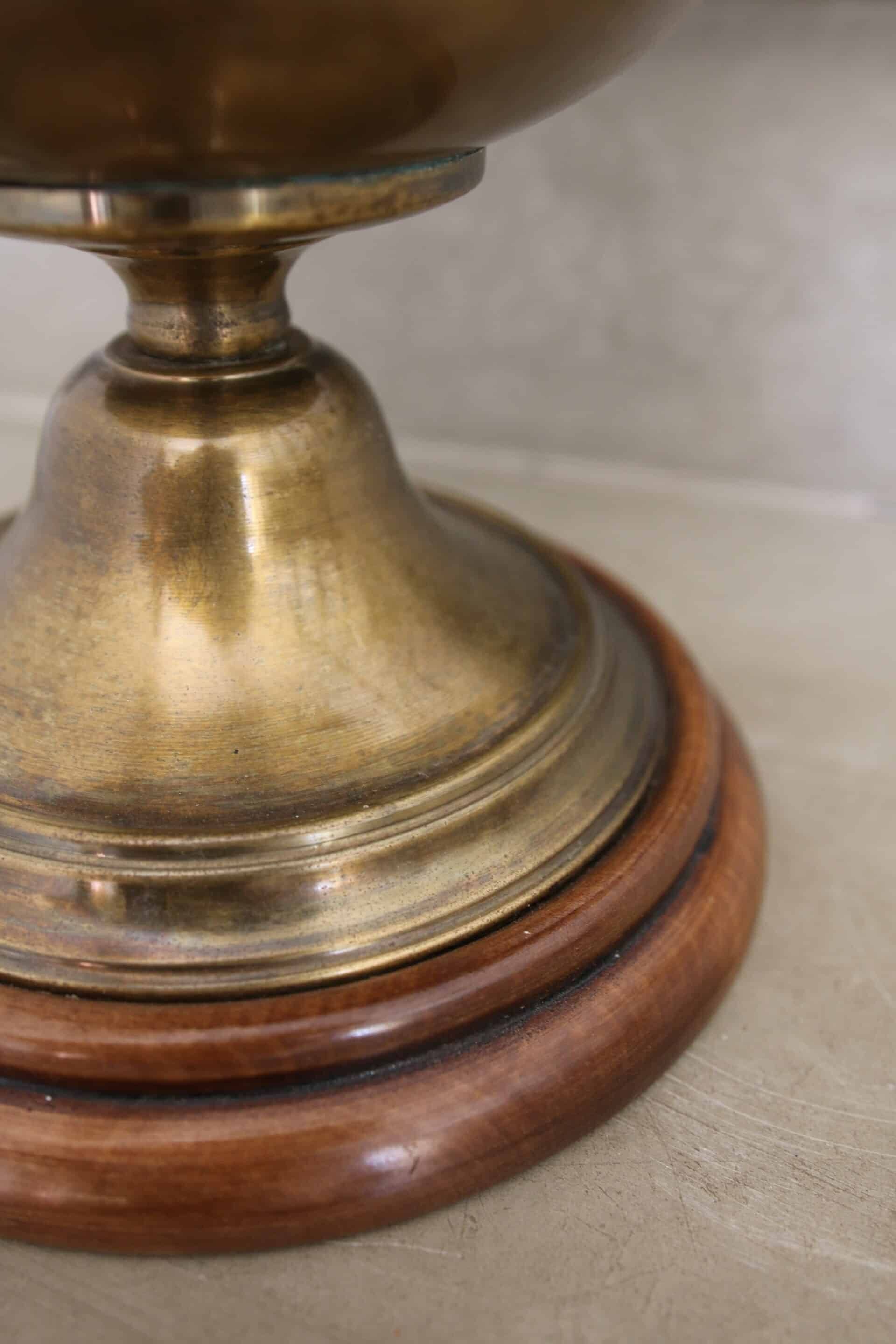 Vintage brass double globe lamp
