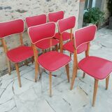 Lot of 6 Scandinavian chairs 50s