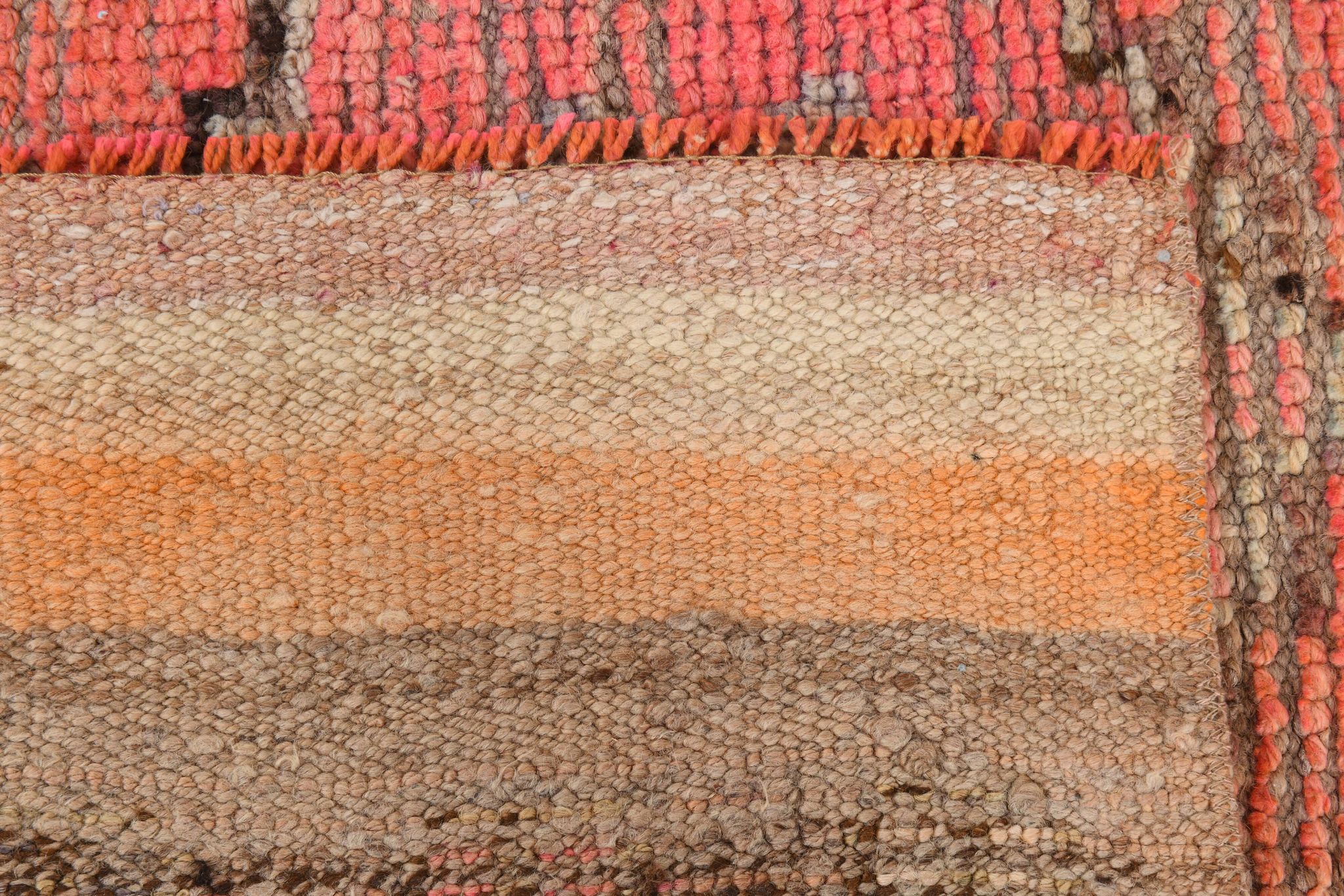 3x11 Pink Salmon Oriental Vintage Runner Rug, 99x341Cm
