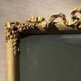 Large old mirror between two gilded pediment louis Philippe ice mercury