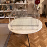 Plexiglass and glass coffee table