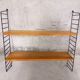 Vintage wall shelf in cherry and black metal Style String Tomado
