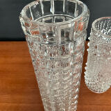 A pair of vintage rolled glass vases.