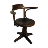 Swivel wooden armchair