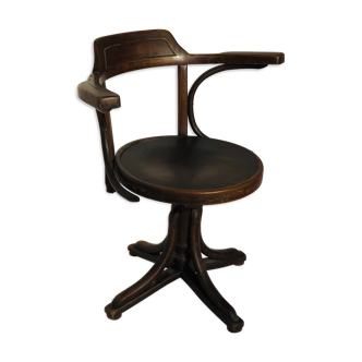 Swivel wooden armchair