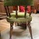Chaise verte vintage en velours