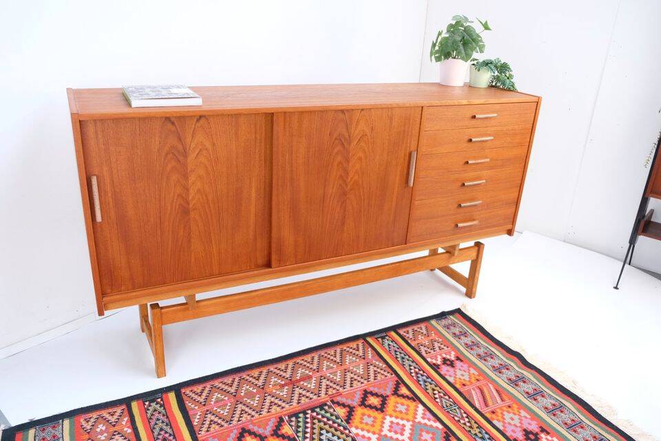 Teak buffet in retro vintage style from the 60s-70s.