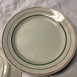 Ensemble de 7 assiettes plates Luneville Yolande