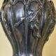 Pied de lampe art nouveau en étain - fausse bougie