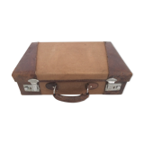 Cloth suitcase and leather vintage