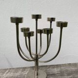 Silver metal candlestick with 8 stainless steel branches