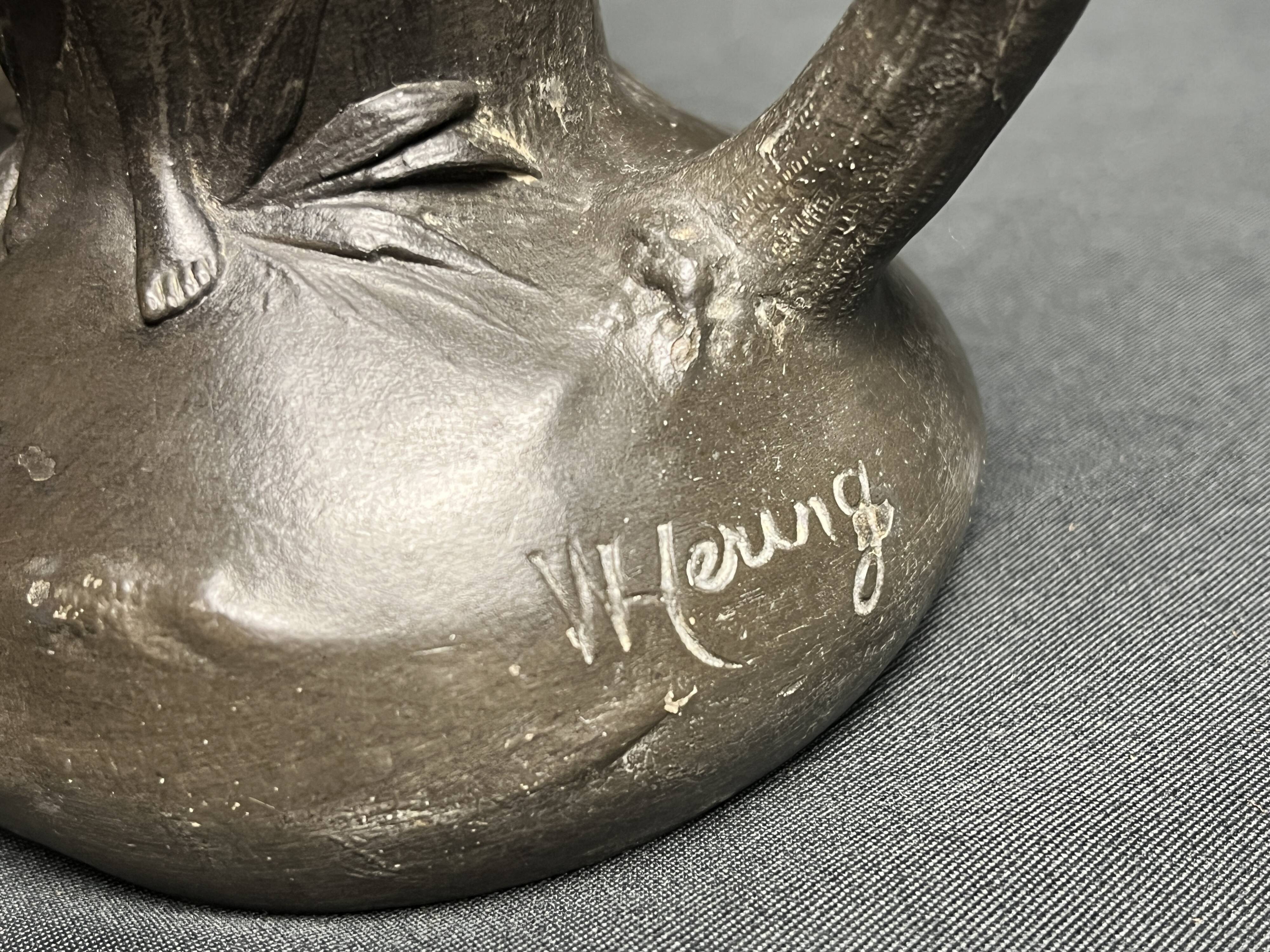 Art Nouveau pair of pewter vases signed W. Hering circa 1900