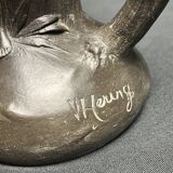 Art Nouveau pair of pewter vases signed W. Hering circa 1900