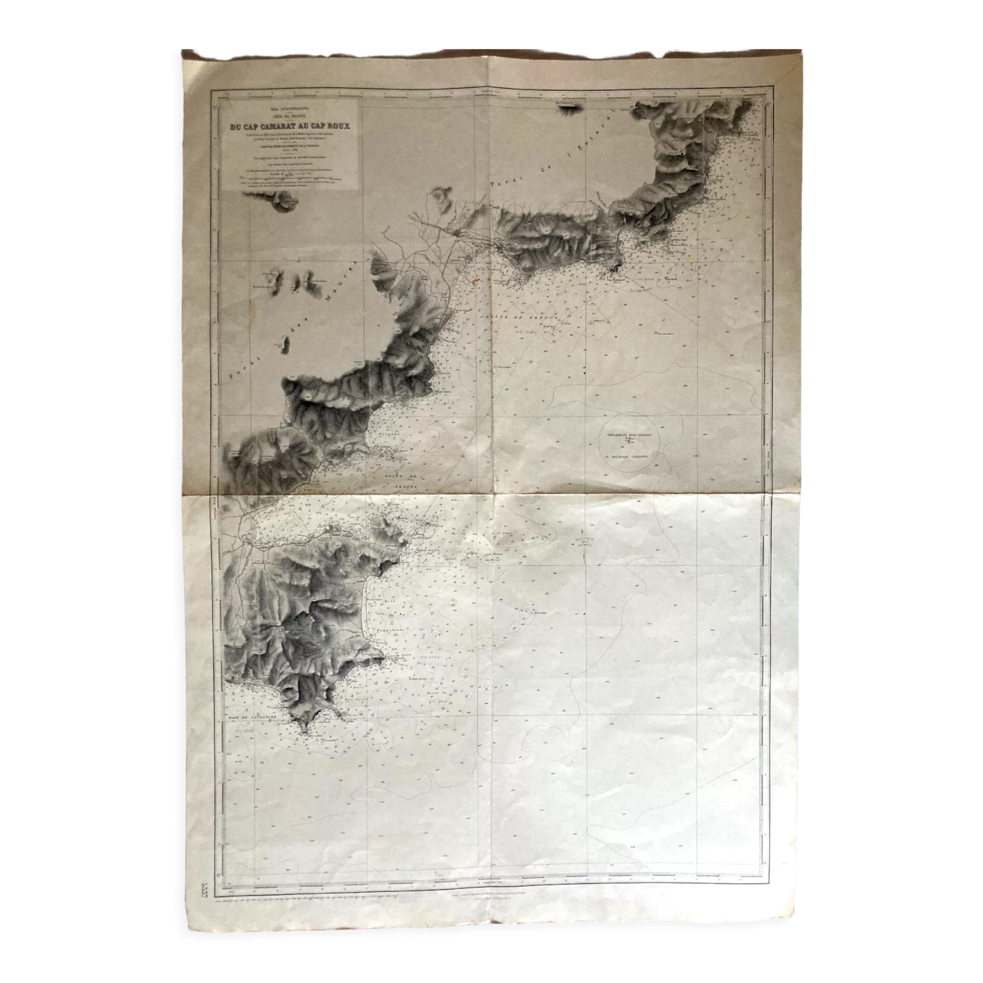 Map from Cap Camarat to Cap Roux: Gulf of St Tropez Ste Maxime Fréjus Côte d'Azur