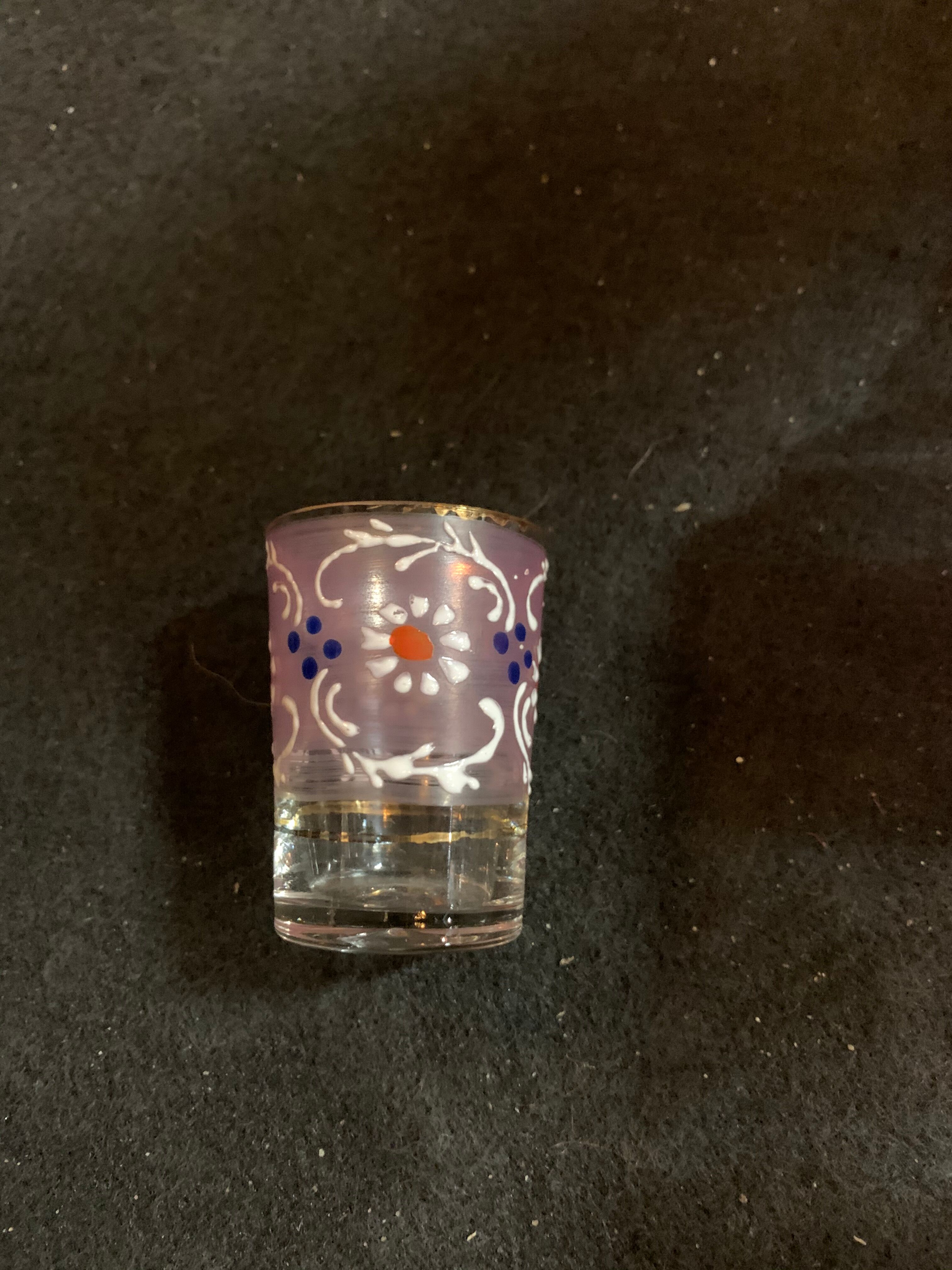 Enamel glass liquor service