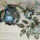 Brass wall sconce golden leaves and roses