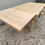 Table de ferme poncée rallonge jusqu'à 2,54m