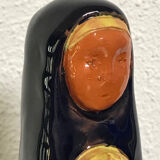 Virgin child statuette glazed terracotta