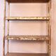 Old workshop shelf in Burmese teak with original teak - cream patina.