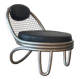 Metal and leather armchairs