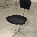 Adjustable industrial chair metal Czechoslovakia 1960