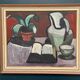 Original Swedish Oil on Canvas – “Pitcher and Plant” by Evy Olesen