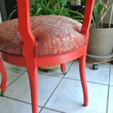 Chaise style Louis Philippe rouge