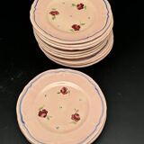 Pink ceramic dinner service with small flower patterns – 1224b7